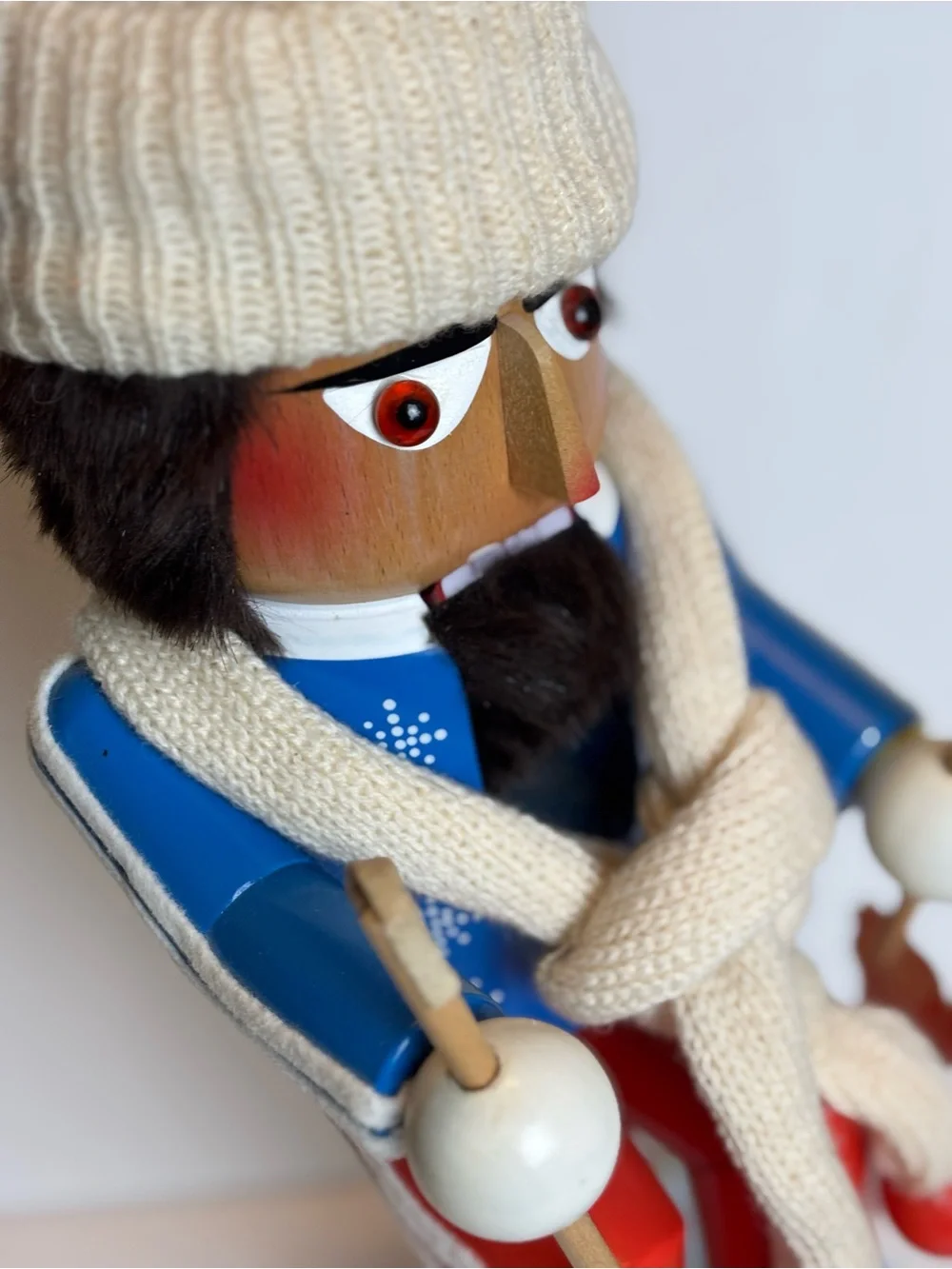 Steinbach “Big Skier” Nutcracker-18”Handmade Germany/Kurt Adler Collection/flaw